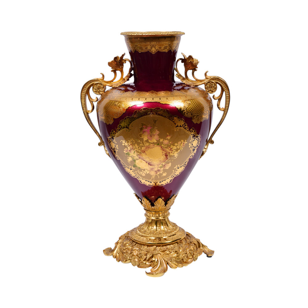 VASE CRYSTAL BRASS IR EV1148-1 PA133-1-C72