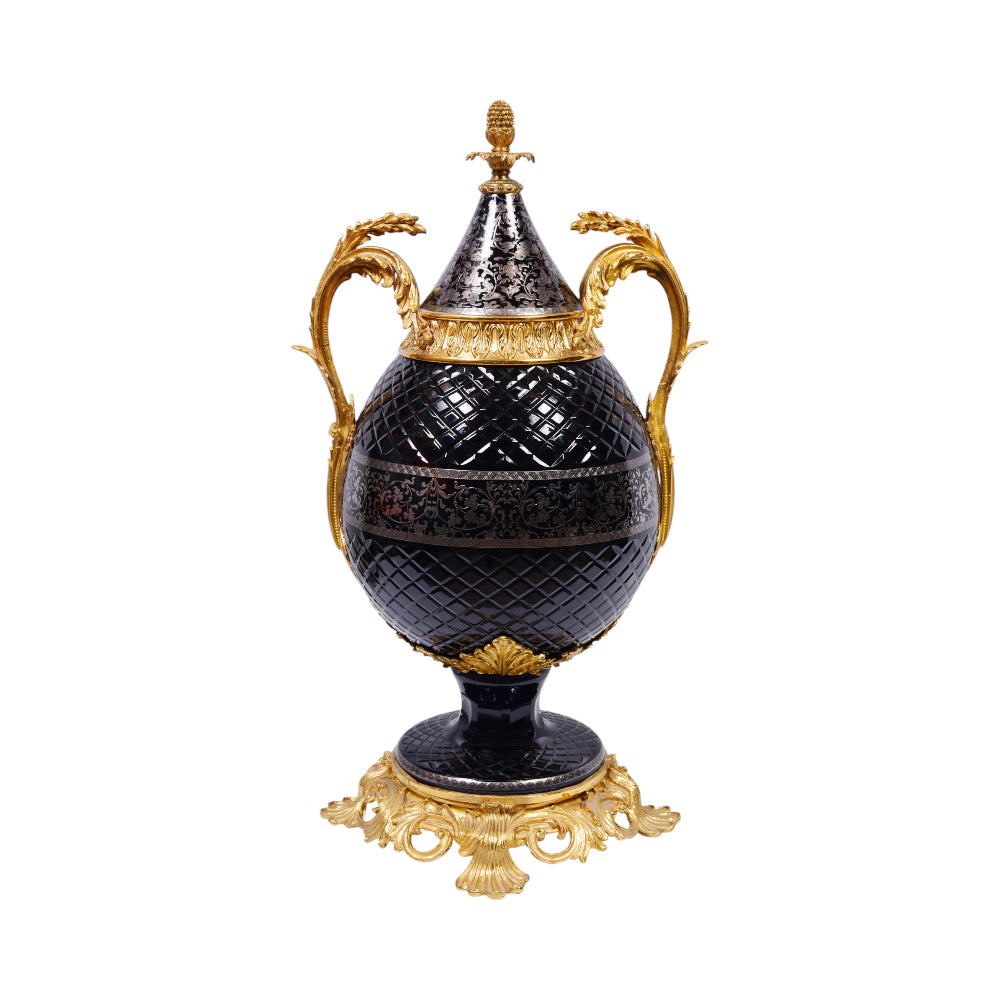 BOWL CANDY CRYSTAL BRASS IR E22009-2 PCT204-1