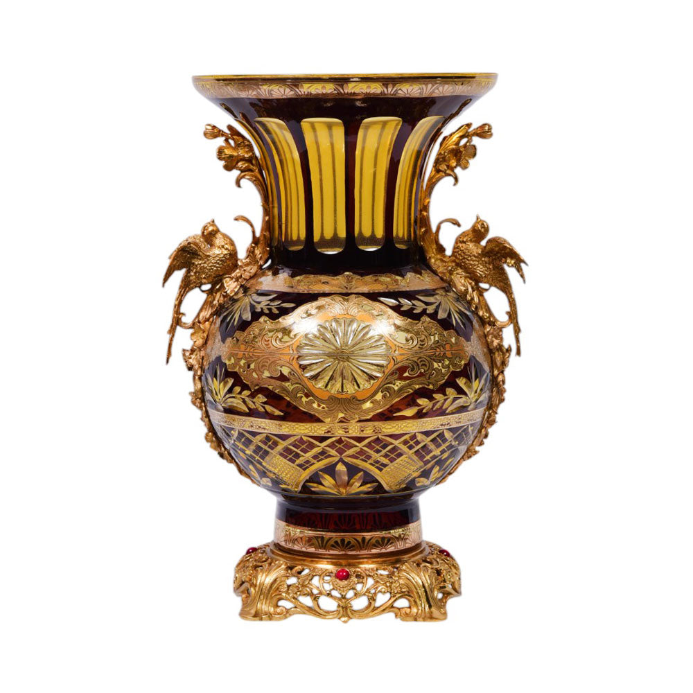 VASE CRYSTAL BRASS IR EV1044-1 EAC-148B1-C38