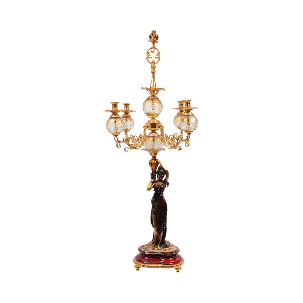 CANDLE STAND CRYSTAL BRASS IR E6-CG24025-1 PTC103-A1-LU908