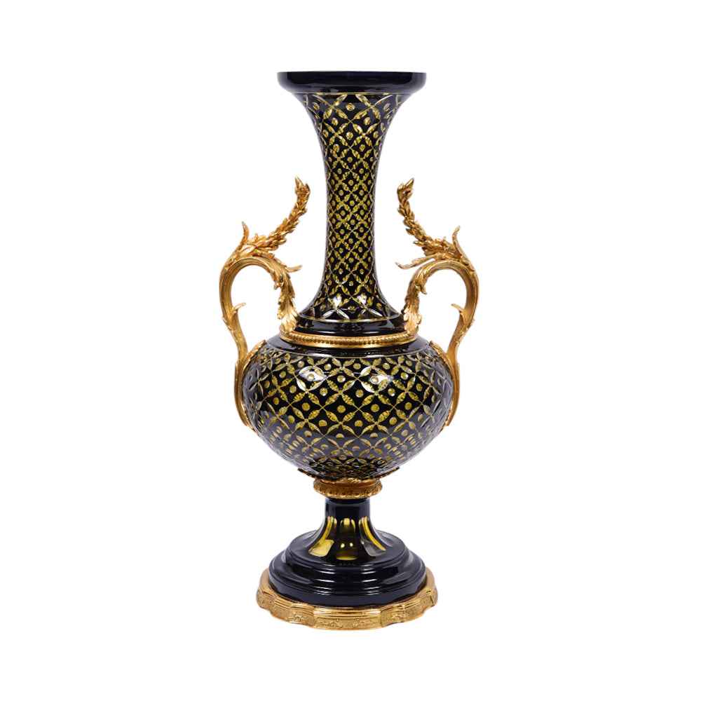 VASE CRYSTAL BRASS IR E21008-1 C-102-1