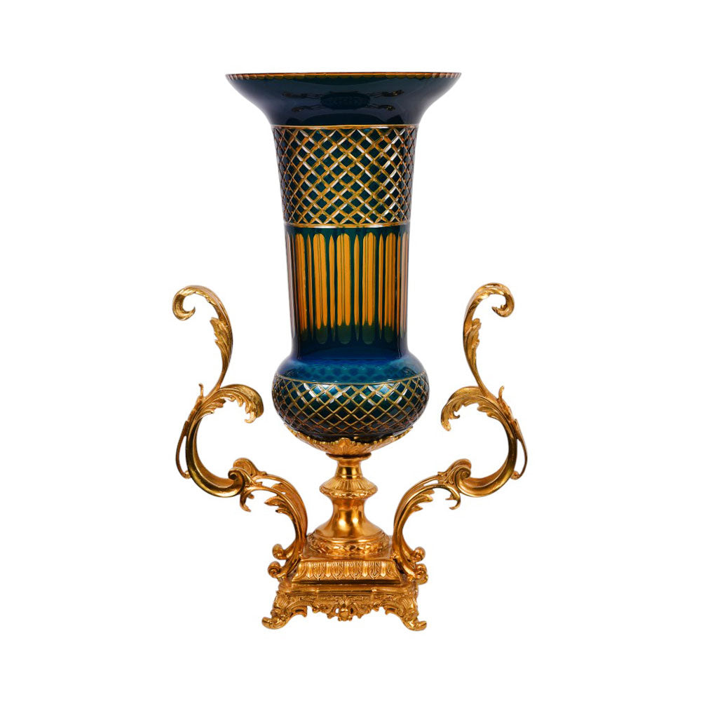 VASE CRYSTAL BRASS IR H-V168-21013 C1220-C20