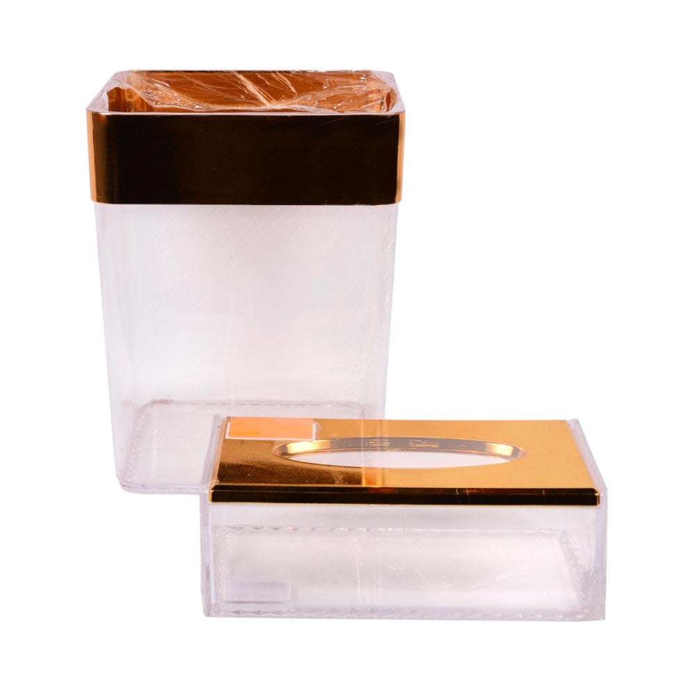DUSTBIN & TISSUE BOX SET ACRYLIC 2121THL – Al-Fatah