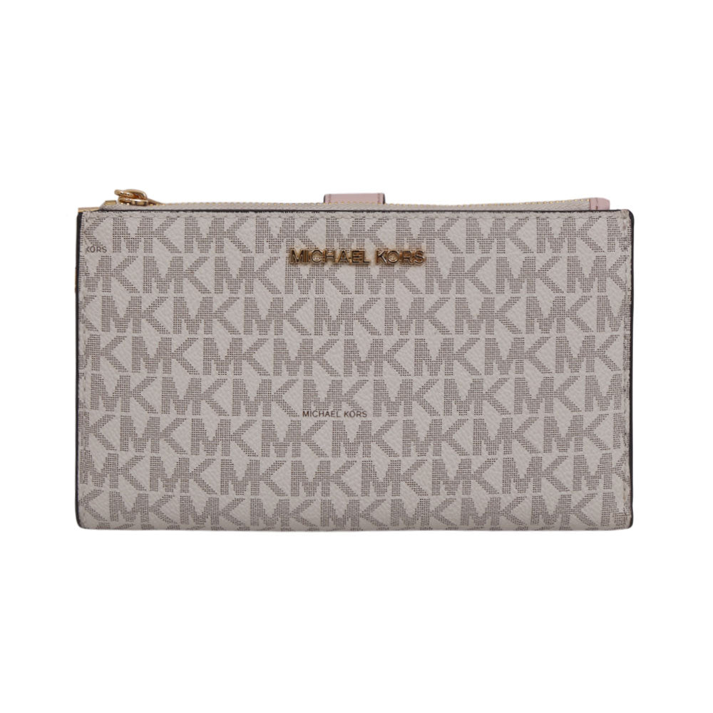 M-K DOUBLE WALLET 35F8GTVWOB POWDER/BLUSH