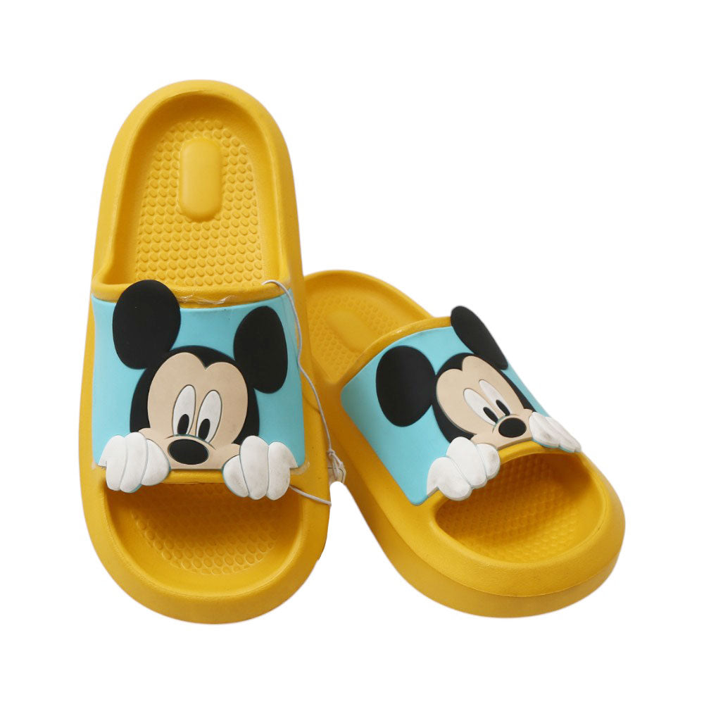 BOYS SLIPPER 36-40 YELLOW DX9065-1