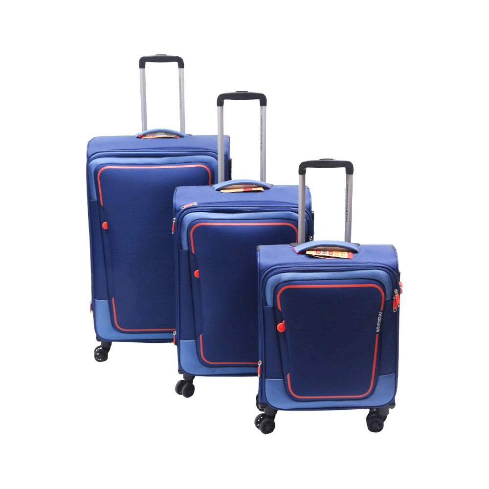 AMERICAN TOURISTER TROLLEY SET 3PC PULSONIC NAVY