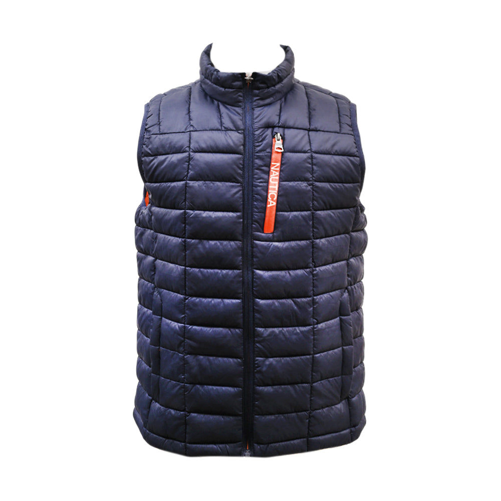 NAUTICA MEN S/L PUFFER JACKET 333947 NVY L (IRW)
