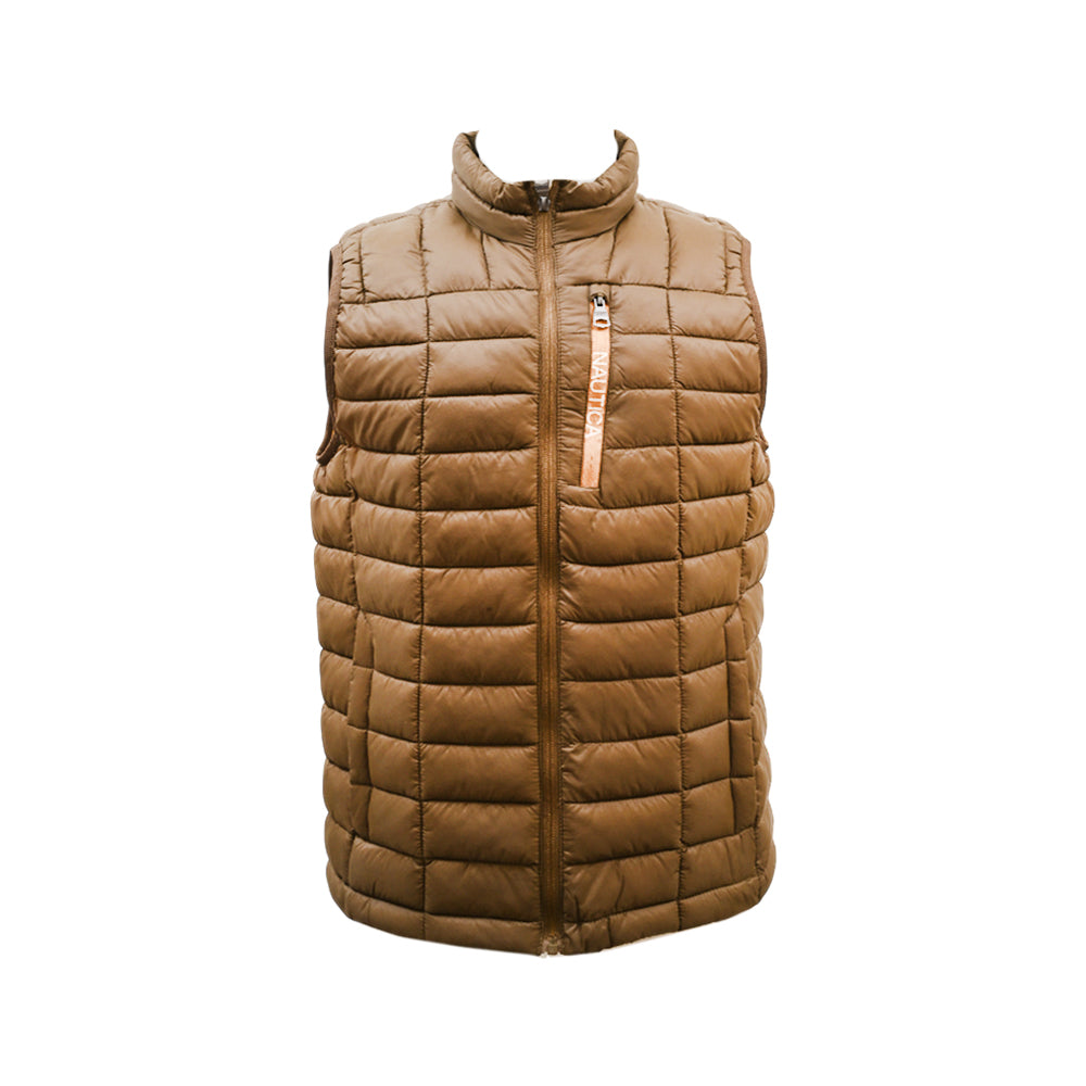 NAUTICA MEN S/L PUFFER JACKET 333947 BRN L (IRW)