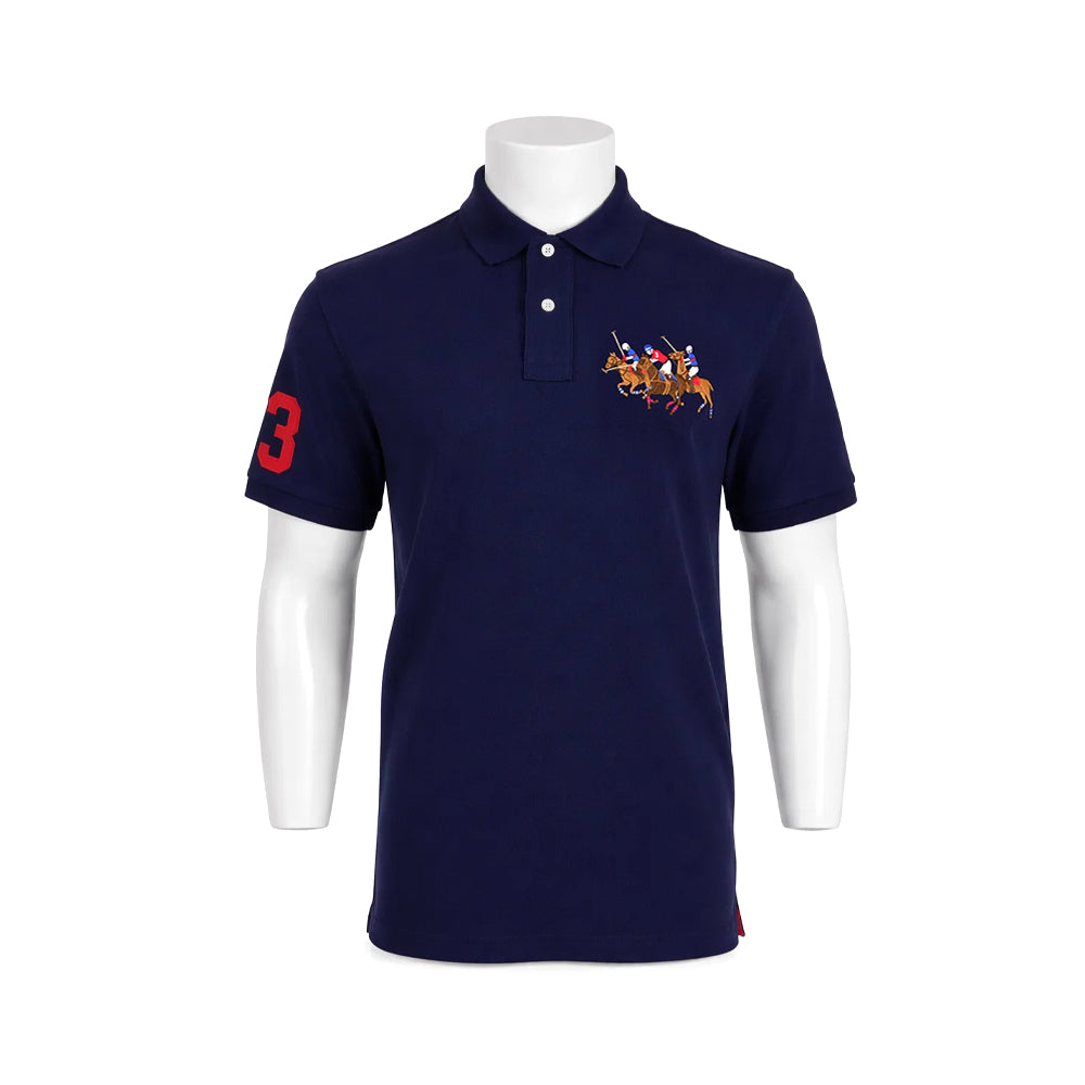 RL MEN S/S TRIPPED PONY POLO SHIRT  91009  M (IR)