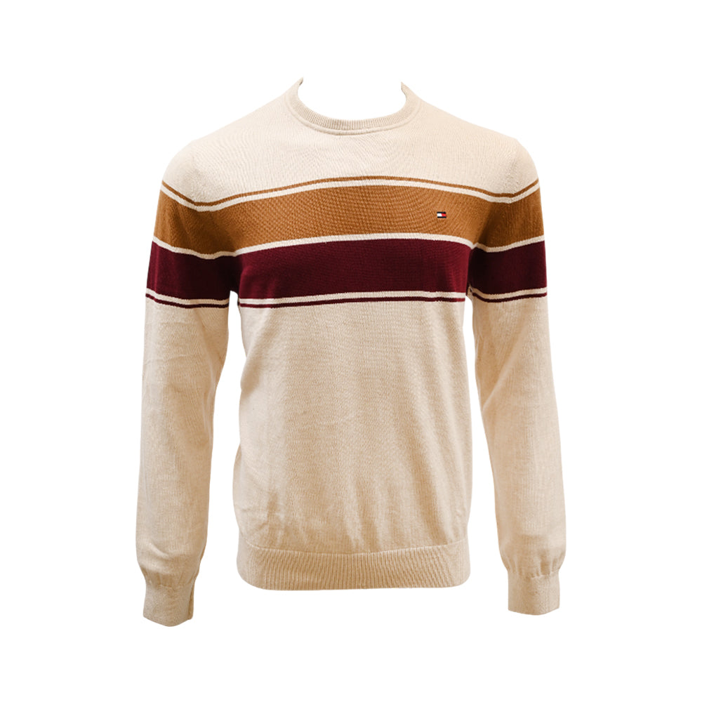 TH MEN L/S R.NECK SWEATER XM06065-250 MULTI L (IRW)