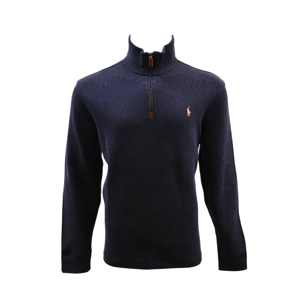 RL MEN L/S H-ZIPPER SWEATER 073019 NSVY M (IRW)