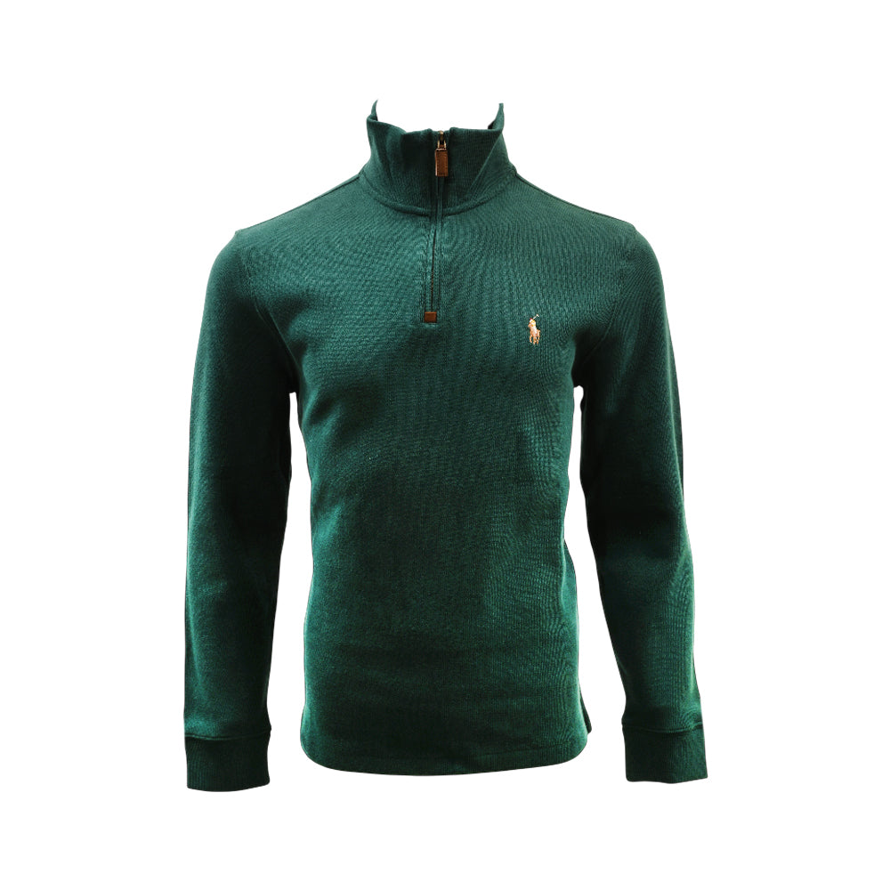 RL MEN  L/S H-ZIPPER SWEATER 073025 GRN L (IRW)