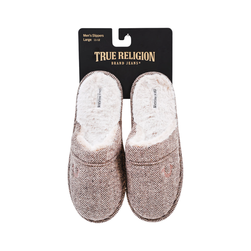 TRUE RELIGION MENS WARM WARM SLIPPERS 45836 BRN L (IRW)