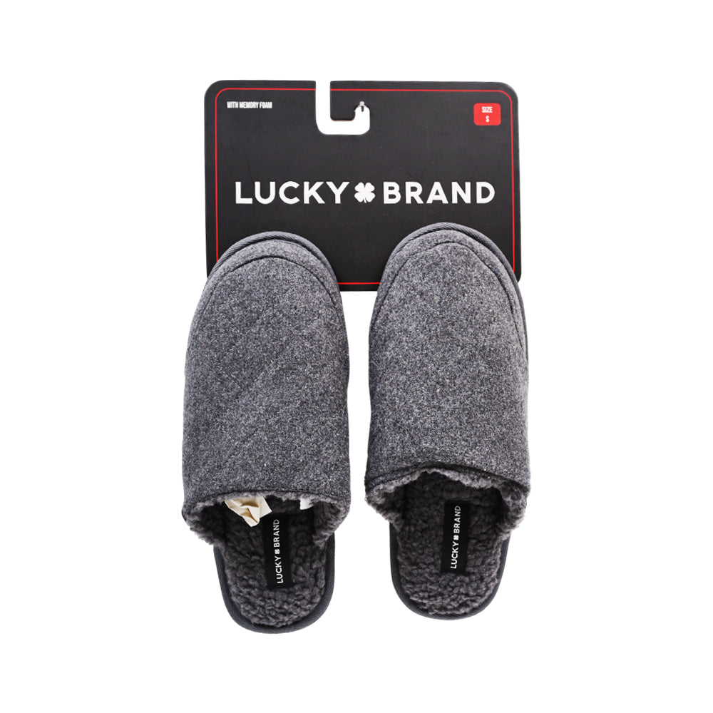 LUCKY BRAND MENS WARM SLIPPERS GRY  L (IRW)