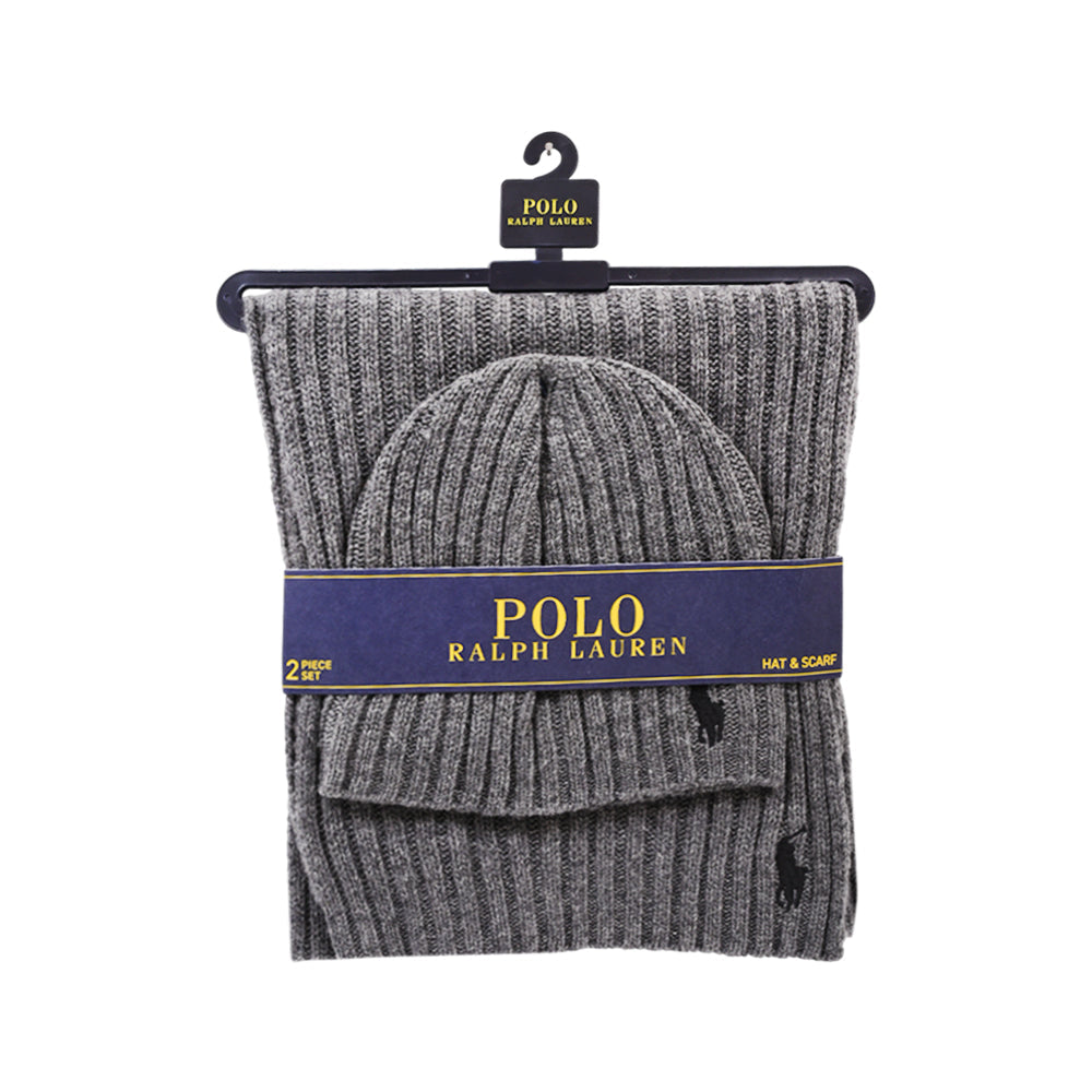 RL BEANIE/SCARF SET PP0079 GRY (IRW)