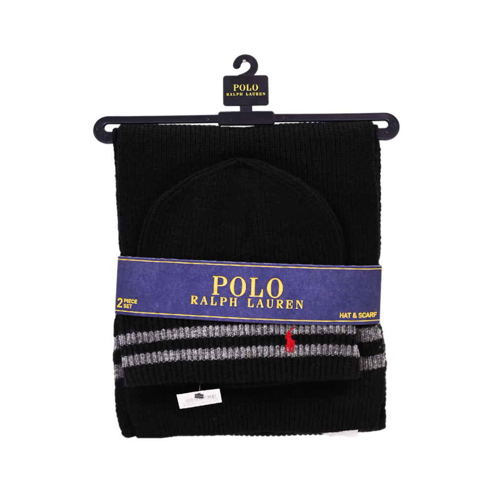 RL BEANIE /SCARF SET PP0187 BLK (IRW)