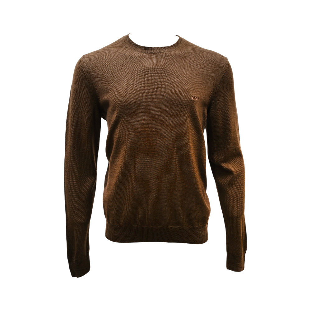 HB MEN L/S R.NECK SWEATER 50549671  BRN M (IRW)