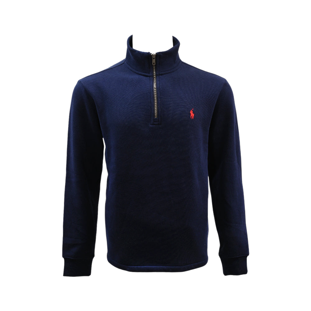 RL MEN L/S H-ZIPPER UPPER 519003 NVY L (IRW)