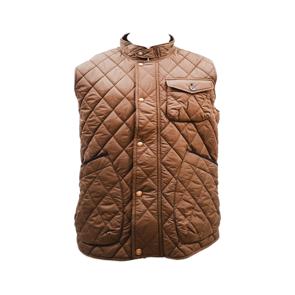 RL MEN S/L DIAMOND PUFFER JACKET 454004 BRN L (IRW)