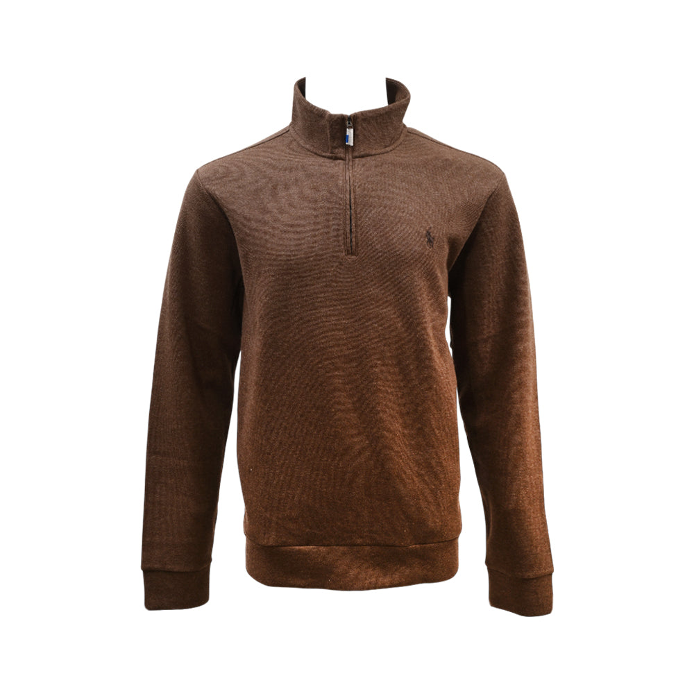 RL MEN L/S H-ZIPPER SWEATER 534005 BRN L (IRW)