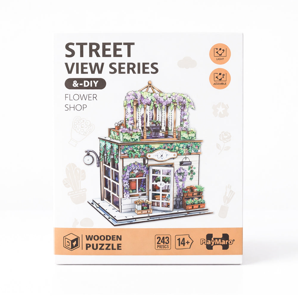 68075 DIY WOODEN PUZZLE STREET FLOWER SHOP 245PC IR