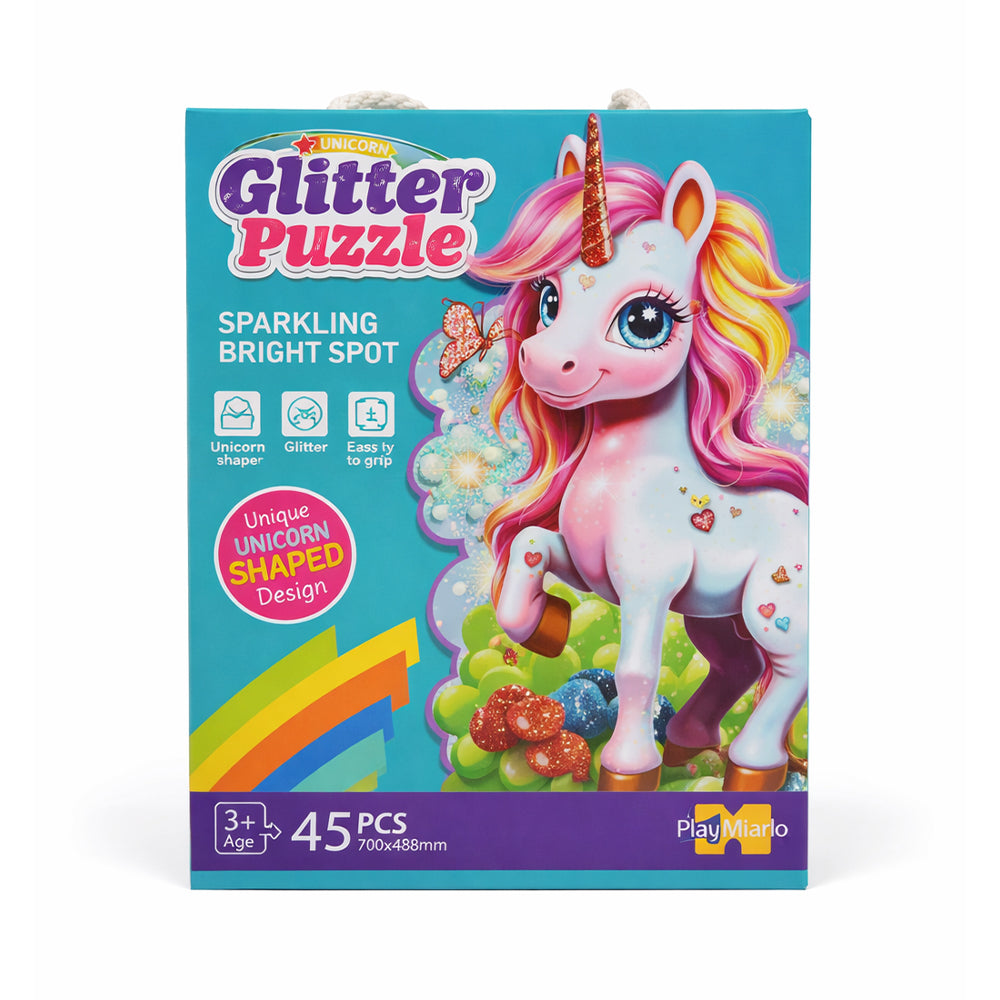 88950Z GLITTER PUZZLE UNICORN 45PC IR
