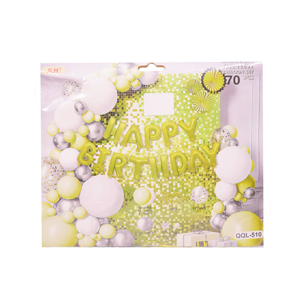 3 BIRTHDAY PARTY BALOONS SET 70PC IR