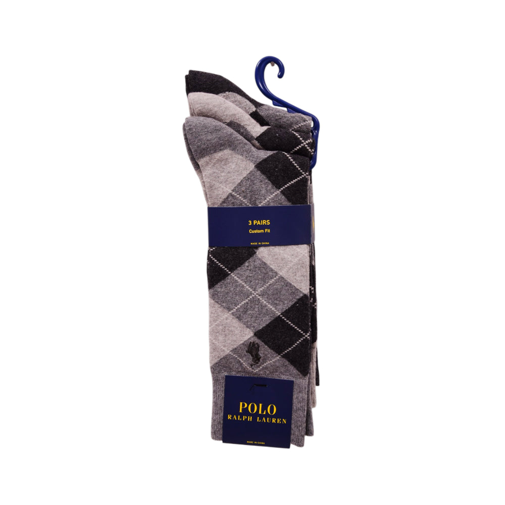RL MEN DRESS SOCKS P-3 8091PK GRY IR
