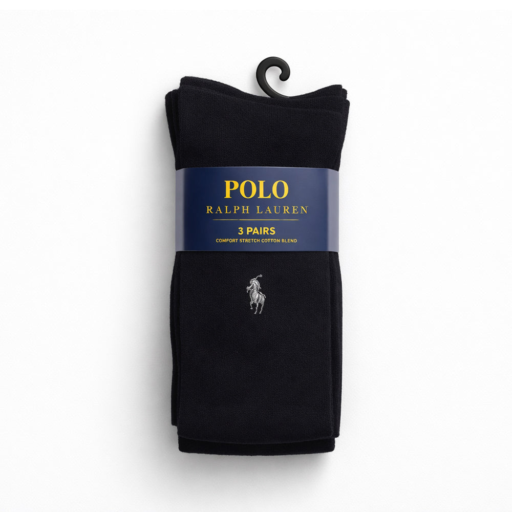 RL MEN DRESS SOCKS P-3 8083PK BLK IR