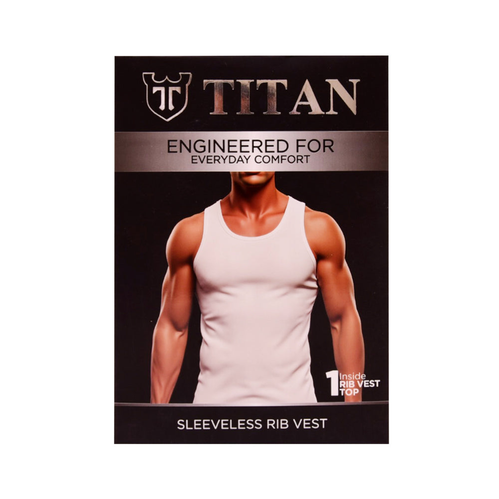 TITAN VEST SANDO RIBBED WHITE T11-06 XL P1
