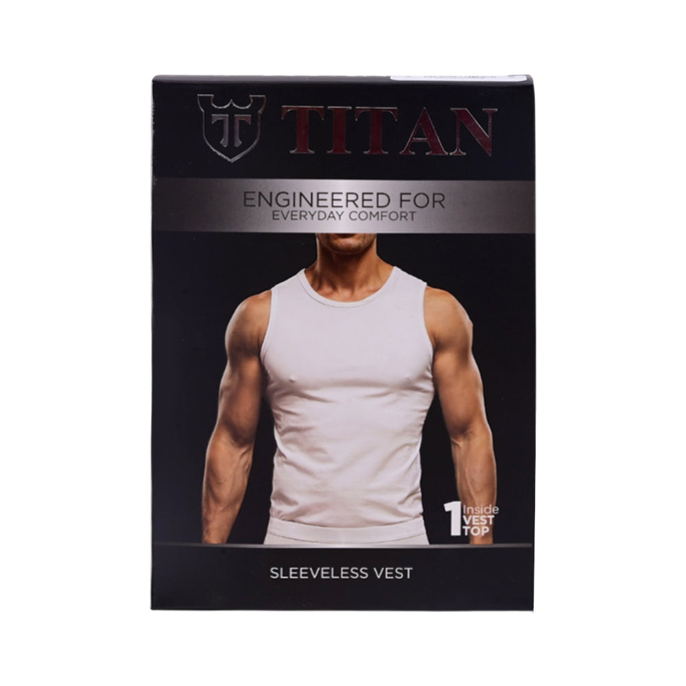 TITAN VEST SANDO WHITE T11-40 MED P1