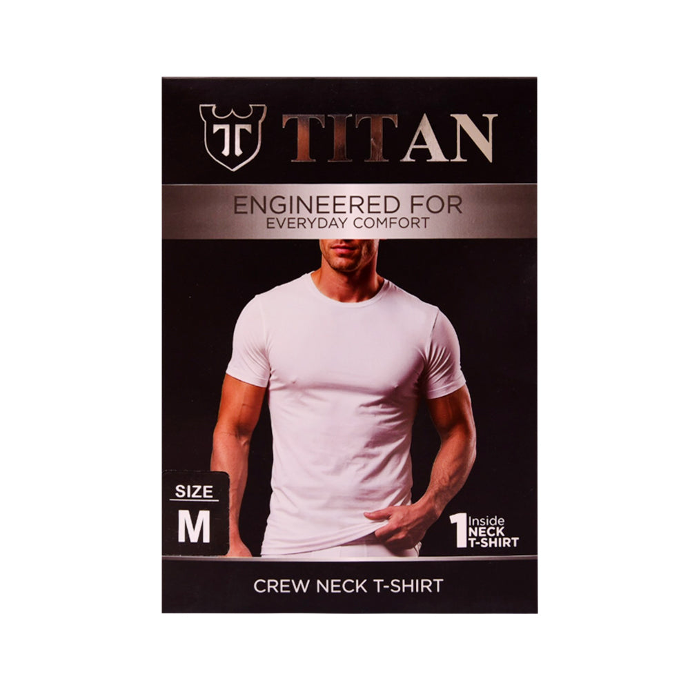 TITAN CREW NECK WHITE S/S  T17-11 MED P1