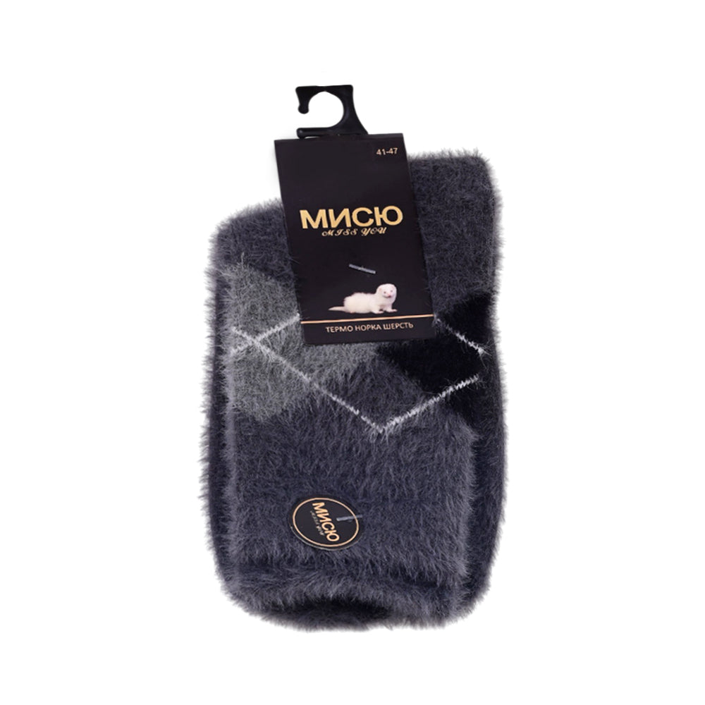 MENS MINK WOOLEN SOCKS PLAIN 1PC ASSOR WG-25