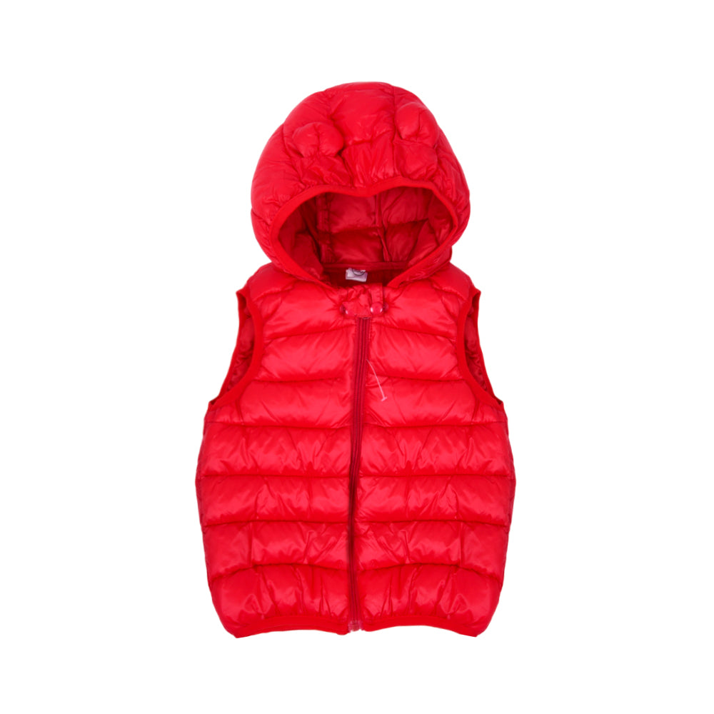 BOYS S/L PUFFER JACKET HOODED RED IR-25 18-24M F-61