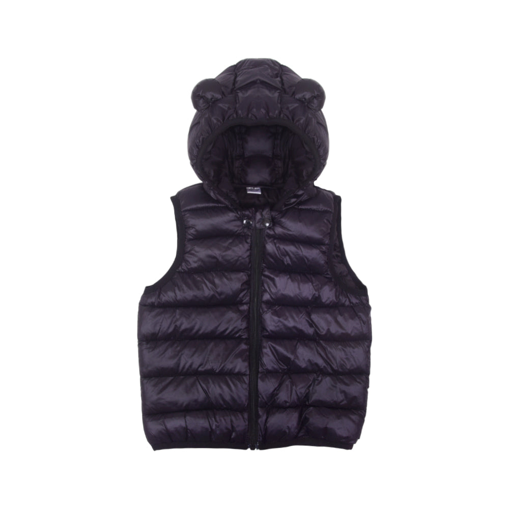 BOYS S/L PUFFER JACKET HOODED BLACK IR-25 4-5 YEAR F-61
