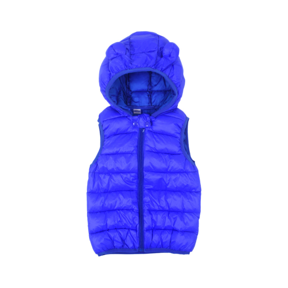 BOYS S/L PUFFER JACKET HOODED ROYAL-BLUE IR-25 18-24M F-61