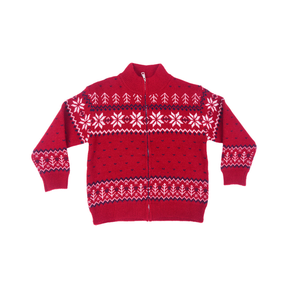 BOYS L/S ZIPPER SWEATER MAROON IR-25 6-7 YEAR 25386