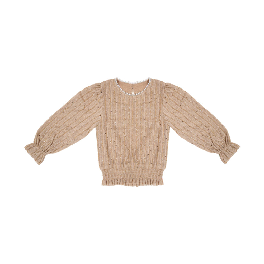 GIRLS L/S FANCY BLOUSE SKIN IR-25 3-4 YEAR 8380