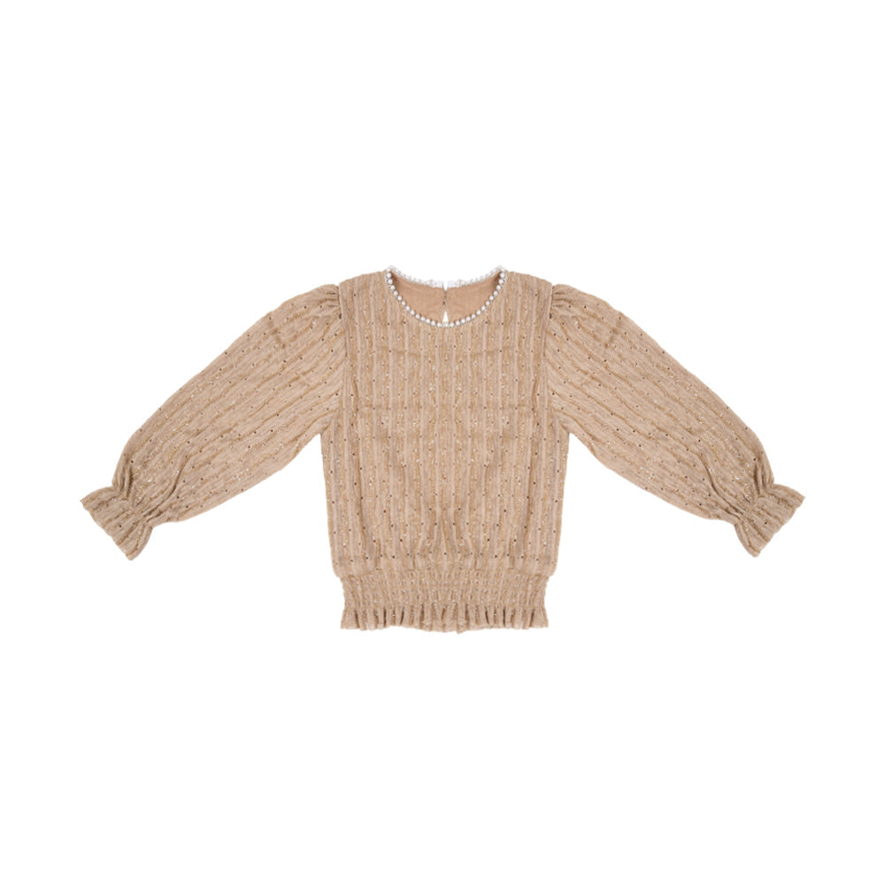 GIRLS L/S FANCY BLOUSE SKIN IR-25 4-5 YEAR 8380