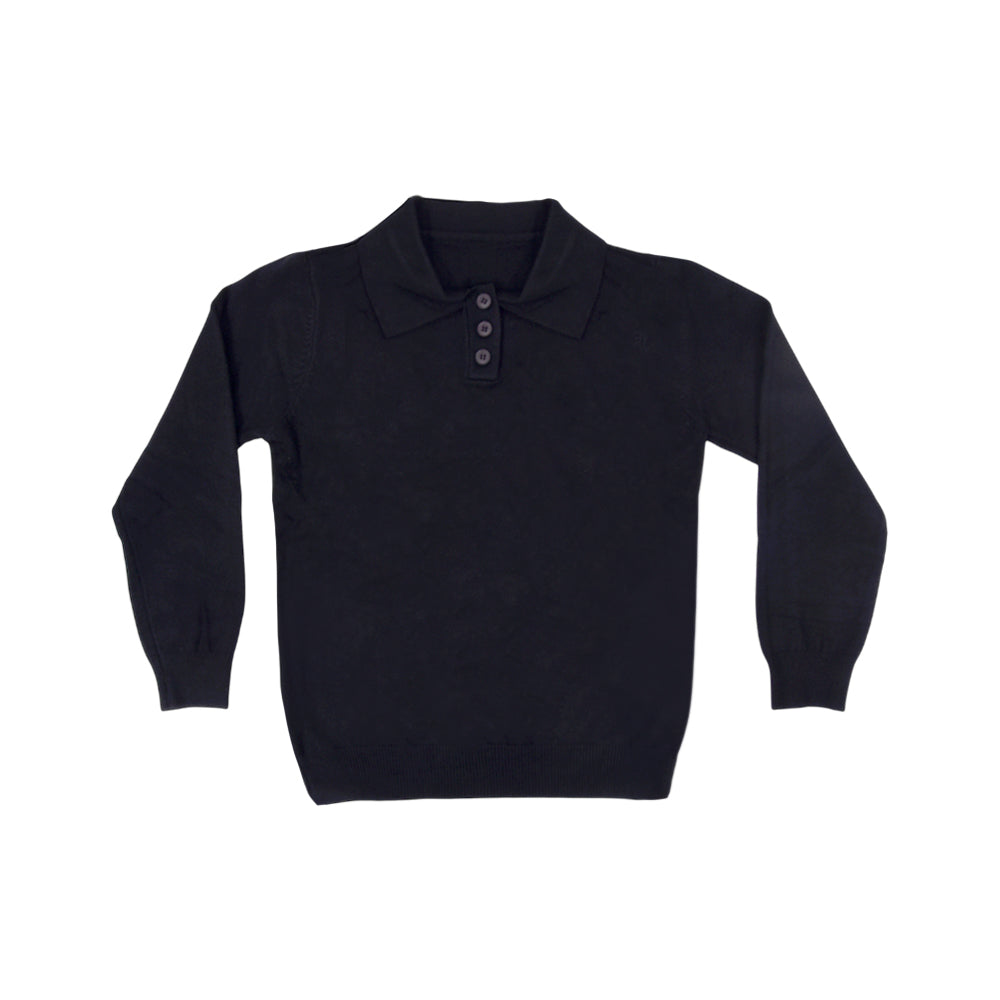 BOYS L/S SWEATER COLLAR BLACK IR-25 8-9 YEAR 25210-2