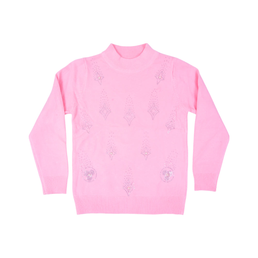 GIRLS L/S ROUND NECK SWEATER PINK IR-25 3-4 YEAR 666-4