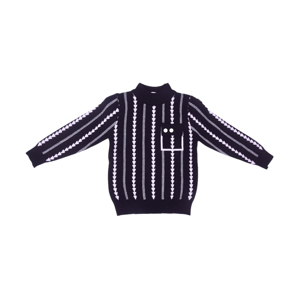 BOYS L/S ROUND NECK SWEATER BLACK IR-25 2-3 YEAR 25563-5