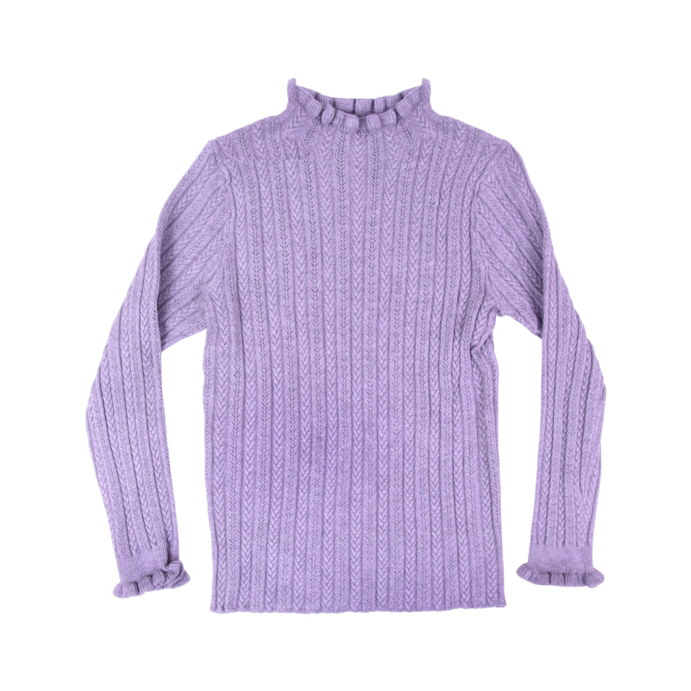 GIRLS L/S HIGH NECK SWEATER GREY IR-25 6-7 YEAR 5308-12