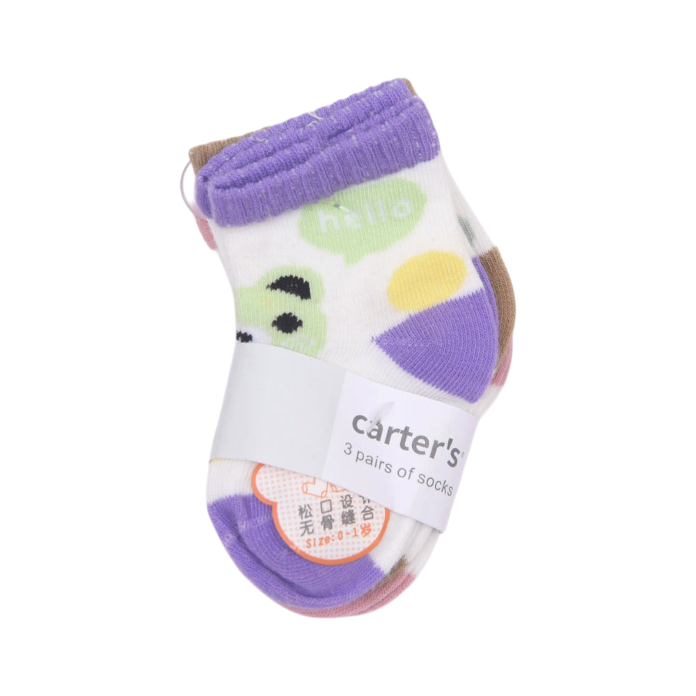 BABY SOCKS 3 PAIR PACK CARTERS IR-25 0-6M NO.4