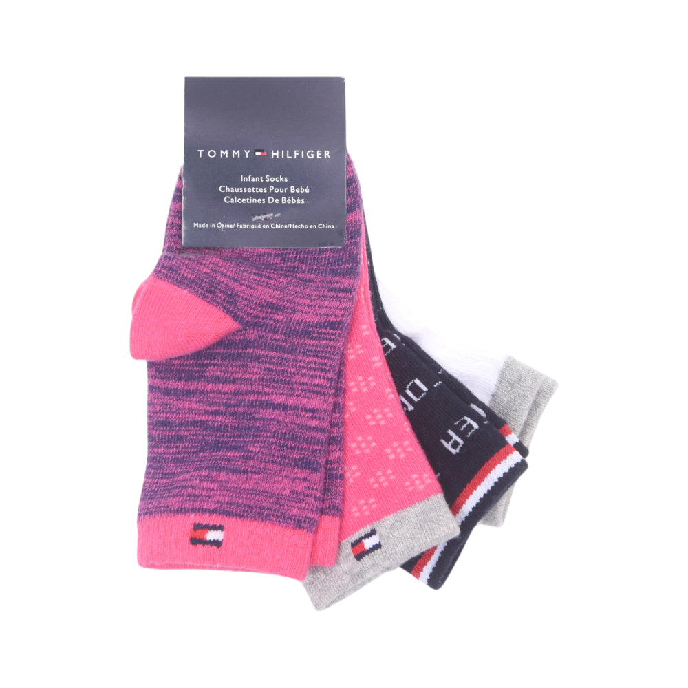 BABY SOCKS 4 PAIR PACK TOMMY HILFIER IR-25 6-12M NO.9 (Multi Colors)