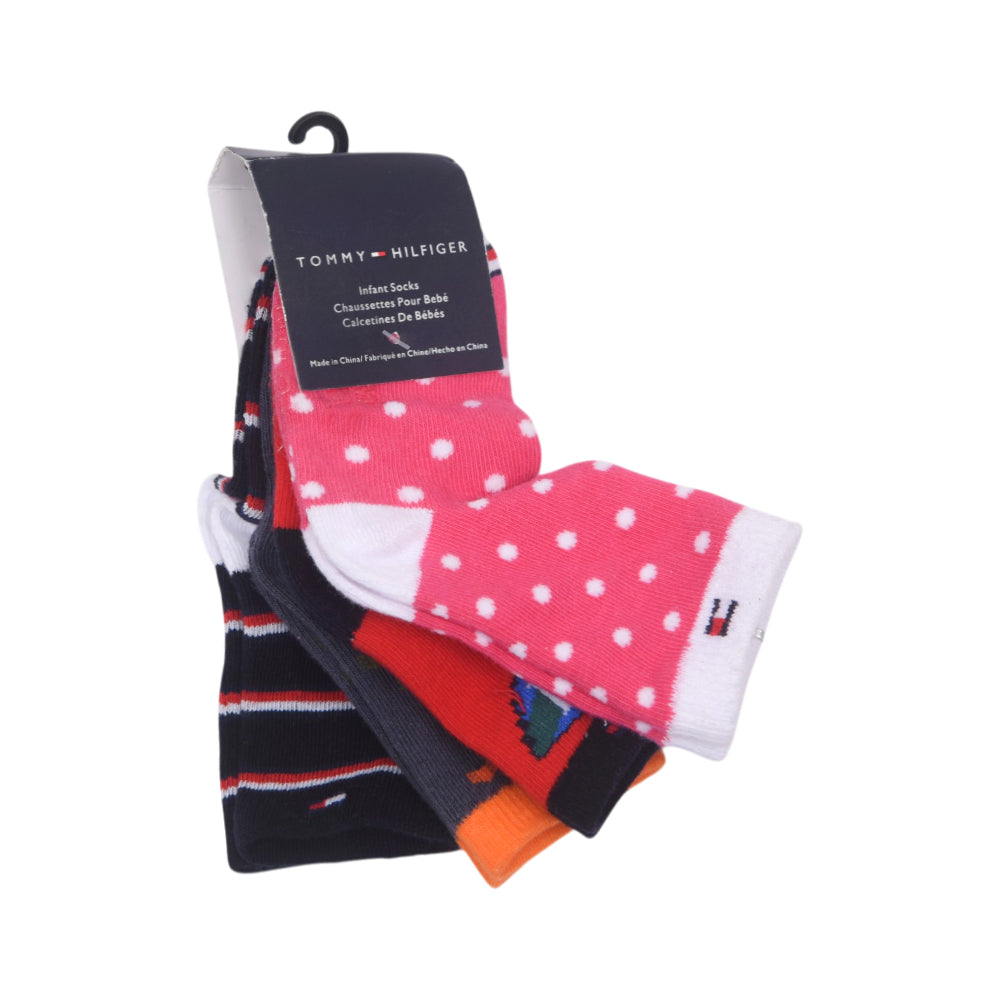 BABY SOCKS 4 PAIR PACK TOMMY HILFIER IR-25 6-12M NO.9 (Multi Colors)