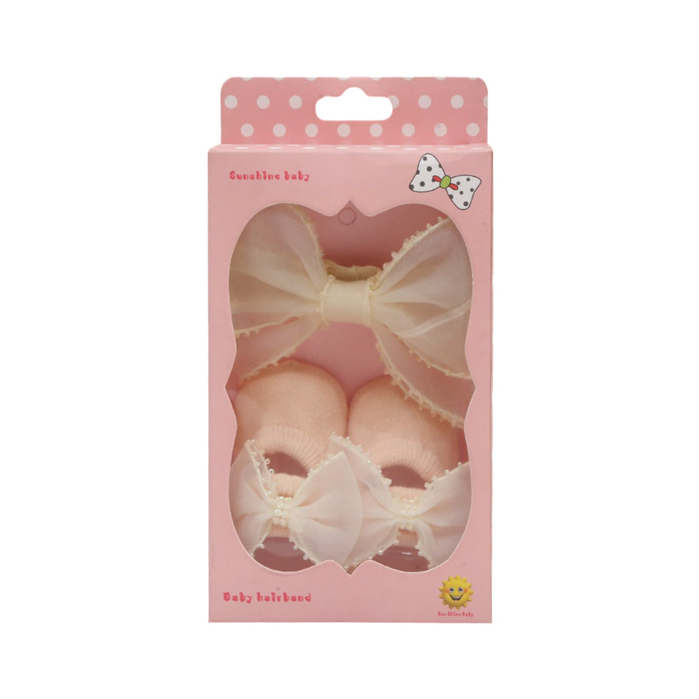 BABY HAIR BAN W-BOOTIES SET IR-25 HU-61 030-033