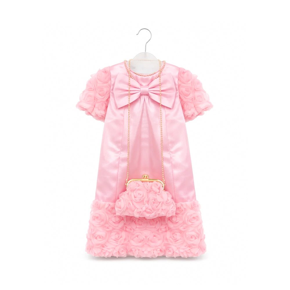 GIRLS S/L FANCY FROCK W-PURSE PNK IR-25 18-24M VA1335