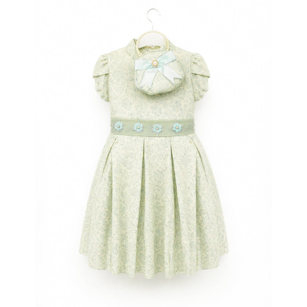 GIRLS CAP SLV FANCY FROCK W-PURSE SEA-GRN IR-25 9-10YEAR VF1