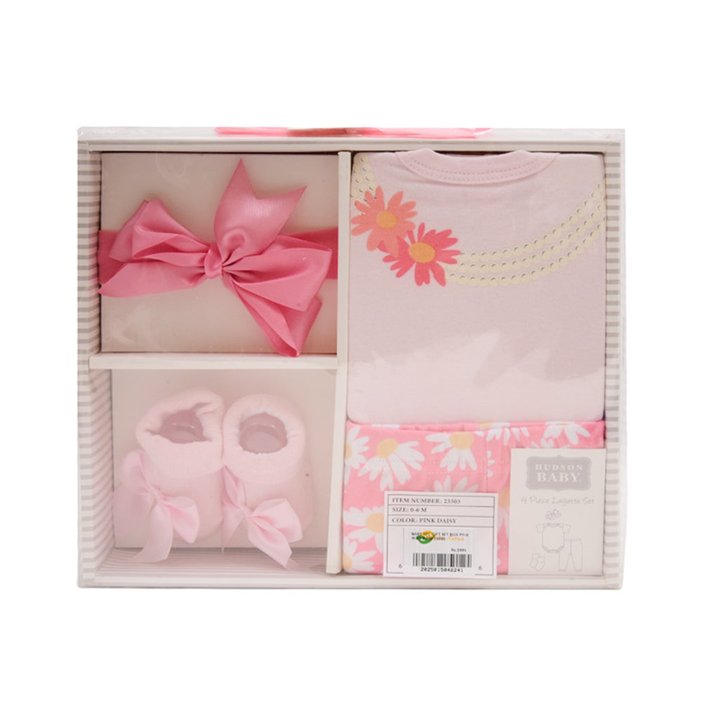 BABY 4PC GIFT SET BOX PINK IR-25 0-6M 23503